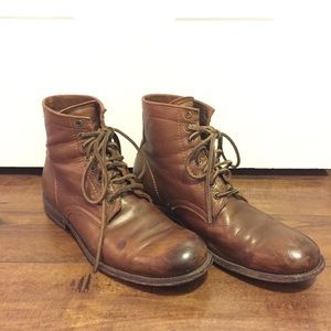 Frye lace up boots